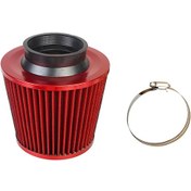 Resim Mufunye 3'' 7.6cm Giriş Soğuk Hava Giriş Konisi Yedek Performans Evrensel Yıkanabilir Kelepçeli Kuru Hava Filtresi, Kırmızı 