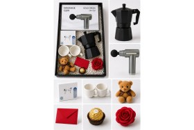 Resim Artopio Air Pro 2 Anc Bluetooth Kulaklık + Moka Pot 3 Fincan + Şarjlı Masaj Tabancası |sevgiliye Hediye Seti | 