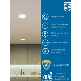 Resim Philips Eridani DL190B 7W 100MM Delik Çapı 500LÜMEN Spot 