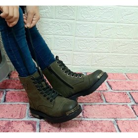 Resim Hammer Jack Hammerjack 17600.f Haki Renk Hakiki Deri Fermuarlı Bağacaklı Erkek Çocuk Bot 