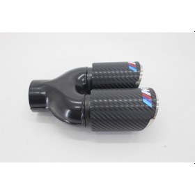 Resim Akrapoviç Çiftli Karbon Egzoz Ucu M Logolu 2x76 Parlak Sağ 