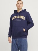 Resim Büyük Beden Logo Baskılı Sweatshirt - Caleb - 12258867 Navy Blazer 