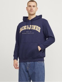 Resim Büyük Beden Logo Baskılı Sweatshirt - Caleb - 12258867 Navy Blazer 