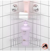 Resim Teknotel Vakumlu Iki Katlı Banyo Köşe Rafı Krom Dm257 Krom 