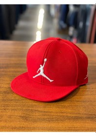 Resim Air Jordan Nakış Kırmızı Hiphop Snapback Rapper Basket Cap Şapka 