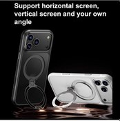 Resim iPhone Uyumlu 17 Dişli Tarzı Stres Yardımı 360 Dönme Tutucusu Magsafe Telefon Kılıfı İçin Şeffaf 