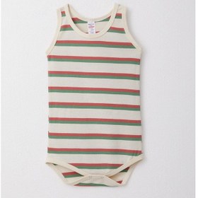 Resim Breeze Erkek Bebek Çıtçıtlı Atlet Zıbın Body Renkli Çizgili 9 Ay-3 Yaş, Krem Krem 