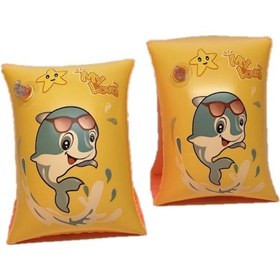 Resim 0-3 Yaş, Sarı Desenli Havuz Kolluğu, Çocuk Yüzme Kolluk, Figürlü Deniz Yüzme Öğrenme Seti Sarı 