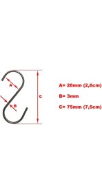 Resim Teknogöz S Kanca- Askı Kancası - Krom (Paslanmaz) - 50 Adet 