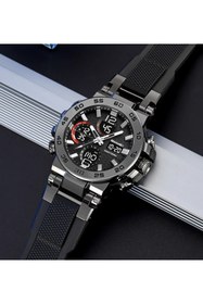 Resim Lige Sporcu Tasarım Sağlam Suya Dayanıklı Analog Dijital Led Aydınlatmalı Erkek Kol Saati FB077 