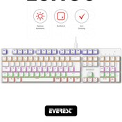 Resim Everest Lumos Beyaz Usb Rainbow Red Switch Full Anti-ghosting Mekanik Klavye Gaming Klavye Oyuncu Klavyesi 