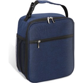 Resim Xindoker 6l Çocuk Lunch Çantası, Oxford Kumaş+pervaneli Yün+peva Malzeme, Dayanıklı, Isı Yalıtımı, Çok Bölmeli, Siyah Mavi Hhwcb0427 Lacivert 