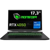 Resim Abra A7 V14.6.3 i7 13700H 17.3" 16 GB RAM 500 GB SSD 6 GB RTX 4050 FHD 144 Hz W11H Gaming Laptop Monster