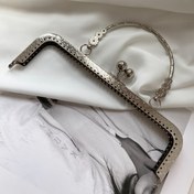 Resim Retro Solid Color Metal Satchel Kiss-Lock Çanta Askısı, Çıkarılabilir DIY Akşam Çantası Askısı, Yedek Seyahat Aksesuarları 