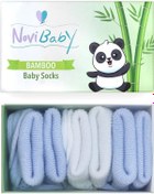 Resim Novibaby 3'lü Bambu Yenidoğan Bebek Çorabı I Sky I 0-6 ay "Karışık Renkli" 