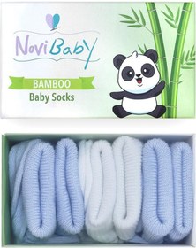 Resim Novibaby 3'lü Bambu Yenidoğan Bebek Çorabı I Sky I 0-6 ay "Karışık Renkli" 
