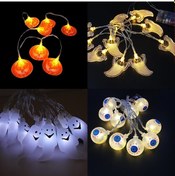 Resim Sıcak Beyaz 1.5m 10led Led Cadılar Bayramı Karikatür Atmosferi Dekoratif Işık Dize Beyaz Hayalet 