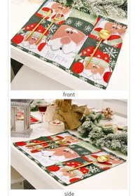 Resim Opulentliving Noel Masası İçin Renkli Örgü Kumaş Yemek Altlığı, Çelenk Desenli, Isıya Dayanıklı, 44x34cm, 65g Paket 