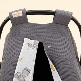 Resim Puset Örtüsü - Çift Taraflı - Antrasit Waffle - Gri Tavşan 