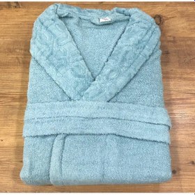 Resim Royam Redline %100 Pamuklu Kısmi Kadife Tekli Bornoz Mint 