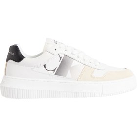 Resim Calvin Klein Kadın Marka Logolu Günlük Kullanıma Uygun Beyaz Sneaker YW0YW01445 01W 