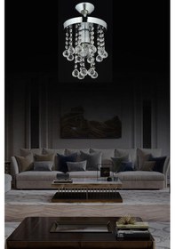 Resim İstanbul Avize Istanbul Avize Biga Tekli Gümüş Sarkıt Taşlı Avize 