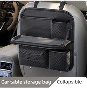 Resim Dashanshop 1 Adet Kısa Siyah Araç Kolçak Organizer Katlanır Masa Laptop Cebi Şişe Gözlüğü 