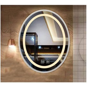 Resim GLOBAL LED MIRROR 73x93 Cm Dokunmatik Tuşlu Buğu Yapmayan Ledli Elips Banyo Aynası 