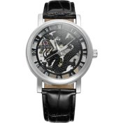 Resim Hanyang Gümüş Siyah Forsınıng Altın Mekanik Saat Dairesel Roma Ölçekli Mekanik Saat Eğlence Tarzı Tam Içi Boş Siyah Kuşak Saat (Yurt Dışından) 