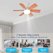 Resim Akıllı LED Tavan Vantilatörlü Aydınlatma, 6 Kanatlı, 3 Renk Sıcaklığı, Ayarlanabilir Aydınlatma, Uzaktan Kumanda, Sessiz Çalışma, Modern İç Mekan Tasarımı, Kolay Kurulum (Taban Dahil Değildir), 85V-265V, Pil Gerektirmez 