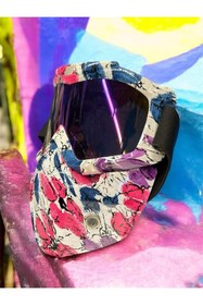 Resim SARİSSA BİSİKLET Tex 710 Jet Maske Bisiklet Motosiklet Kayak Çok Amaçlı Maske Mor Cam Aynalı Gözlük Pembe Mor 