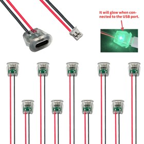 Resim Type-C 2P Şeffaf Parlayan USB Alıcısı PH2.0 Arayüzü ile - Ev Aletleri, Masa Lambaları ve Küçük Elektronik Cihazlar için Uygun - 5/10/15 Setlerde Mevcuttur 