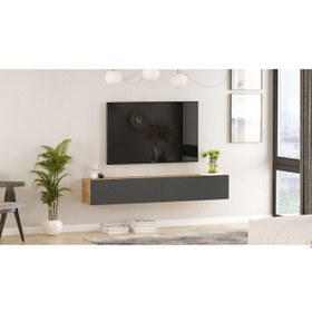 Resim Aven Tv Ünitesi Tv Sehpası Kapaklı 180cm Çam-antrasit Ave8-aa Çam - Antrasit 