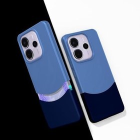 Resim Xiaomi Redmi Note 14 4G Kılıf Mıknatıslı Duble Kapak Lacivert 