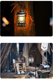 Resim EFSANE KAMP - Nostaljik Led Lamba - Kamp Lambası - Pilli 