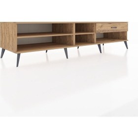 Resim Kronos Tv Ünitesi 2 Raflı Tek Çekmeceli 220x59x51 Çam-çam Atlas Çam/atlas Çam - Atlas Çam 