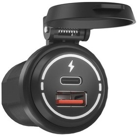 Resim Xurunkeji Pd+usb Şarj Soketi Su Geçirmez Deniz Qc3.0 Usb Güç Çıkışı Deniz, Tekne, Motosiklet, Kamyon Ve Golf Arabası İçin 