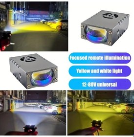Resim Wangxi 1 Bilgisayar Araba Izgarası Işıkları Çift Renkli Led Spotlar Motosiklet Ve Araba Led Farları 