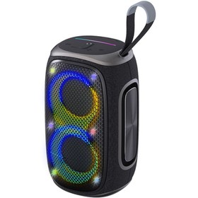 Resim Lenyes S865 Luminous Serisi Su Geçirmez Çoklu Giriş Rgb Işıklı Tws Bluetooth Hoparlör V5.3 40w Siyah 