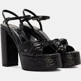 Resim Perion Kadın Siyah Kalın Topuklu Sandalet Siyah 