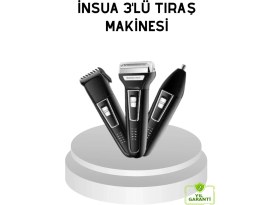Resim Sayarmarkt Insua 3 Başlıklı Profesyonel Tıraş Makinesi - Sıfır Kesim, Hassas Başlık, Güçlü Motor 