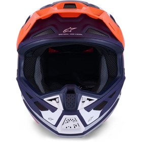 Resim Alpinestars S-M7 Core Off-Road Kaskı Mavi Beyaz Oranj 