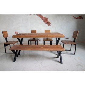 Resim Deryawood Deryawood Masif Ahşap Yemek Masası 200*85 Cm 