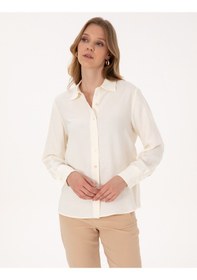 Resim Pierre Cardin Kadın Beyaz Gömlek Desenli 50318219-vr259 Beyaz 