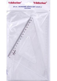 Resim Gönye 45 60 Plastik 2 Li Takım 26 CM Yıldızlar Gönye Takımı 1 Pak 