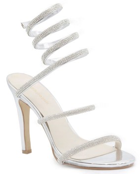 Şnk 7468 Bayan Tek Bant Abiye Ayakkabi Platin Yilan