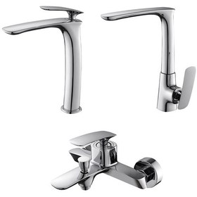 Resim Newarc Slim 121001-121511-121 Çanak Lavabo Banyo Evye Batarya Set Krom 