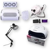 Resim Anıl Gel Polish Freze Tırnak Törpü Makinesi; Toz Toplama 3 Fanli 40w; Uv Kalıcı oje Kurutma 168w; Masa Lambası 