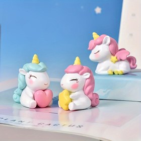 Resim 2 Parça Minyatür Mistik Yaratık Figürleri Yıldızlı Vurgularla, PVC, Çizgi Film Temalı, Çok Yönlü Oda Dekoru, Noel, Yeni Yıl, Sevgililer Günü ve Günlük Kutlamalar İçin İdeal 