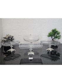 Resim Özbience 4 Parça Çeyiz Seti ve Sunumluk, Çizgili Salata Kasesi Seti 